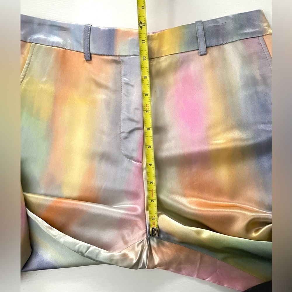 Sies Marjan Willa Printed Satin Cropped Pant Rainbow Watercolor 6 iridescent - Picture 5 of 14